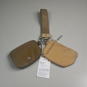 lululemon athletica Brown and Tan Dual Pouch Wristlet